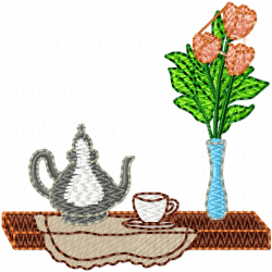Teapots Embroidery Design 3 Teapots Embroidery Design 3